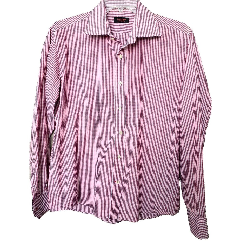 Takumi Japan Men’s Long Sleeve Button-Up Shirt Size Large Multicolor Plaid